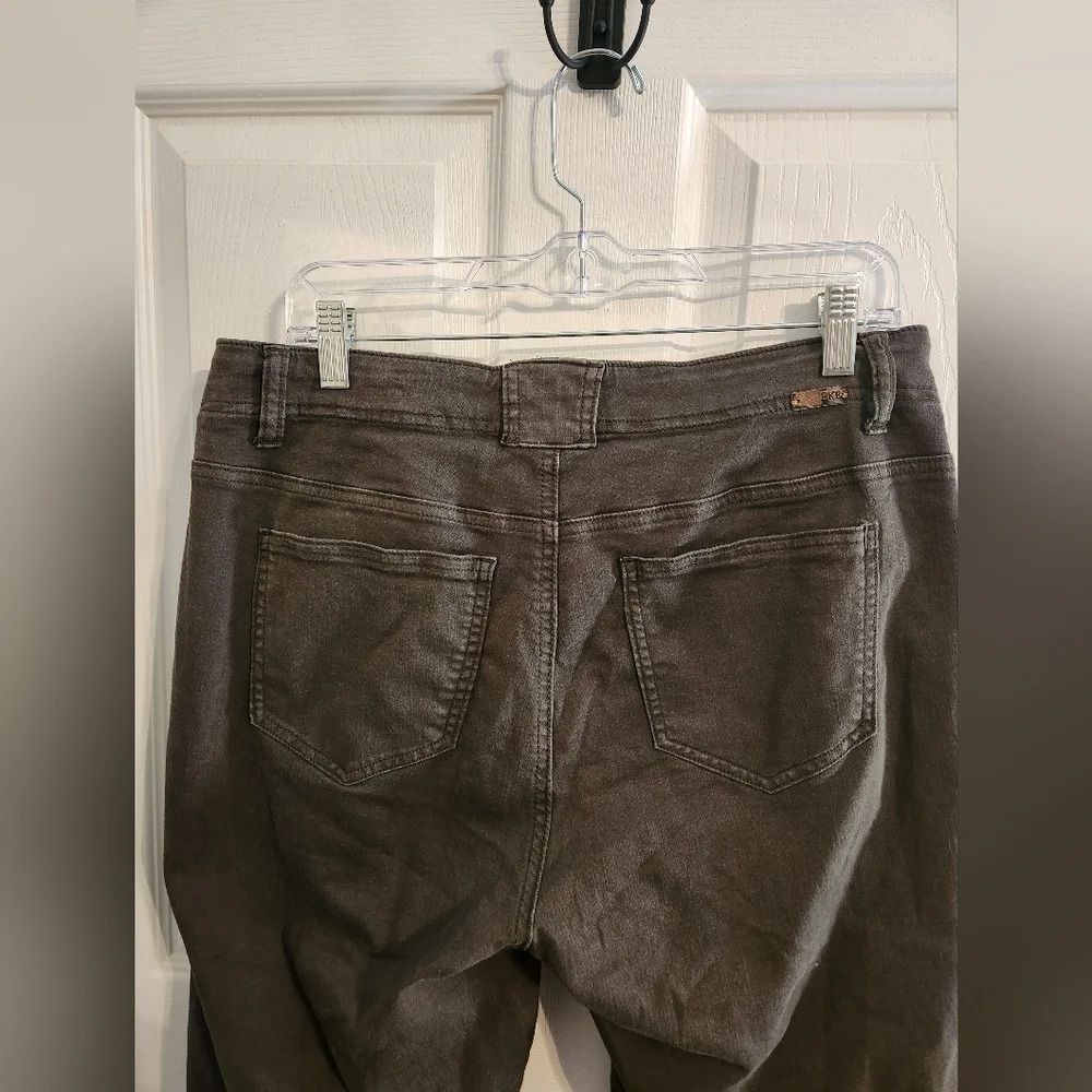 BKE olive green high rise earthy denim ankle jeans pockets woman size 30 - Picture 8 of 10